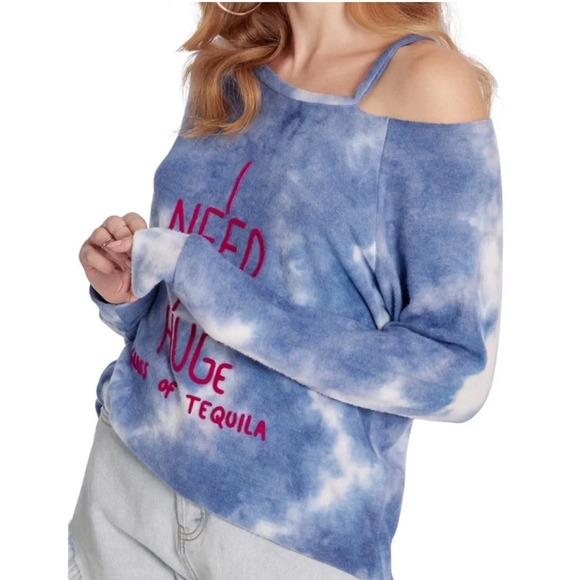 Wildfox I Need A Hug (Huge Glass Of Tequila) Cut Out Pullover - Picture 2 of 3